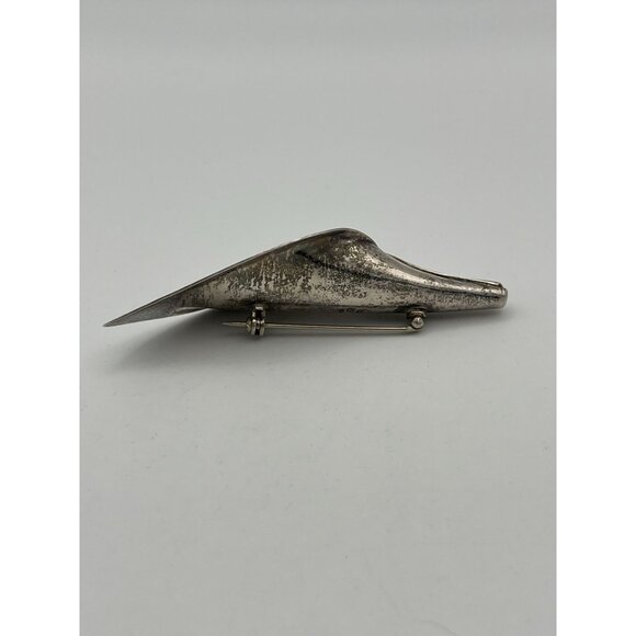 Calla Lily Brooch Stamped Mexico 525 Silver 3" Vintage - Picture 2 of 8